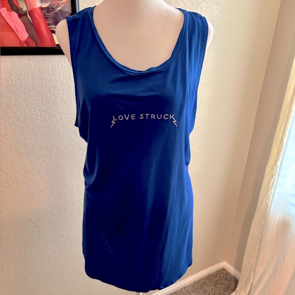 Oversized Blue Tank Top